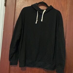 Buffalo David Bitton Black Hoodie with White Drawstrings